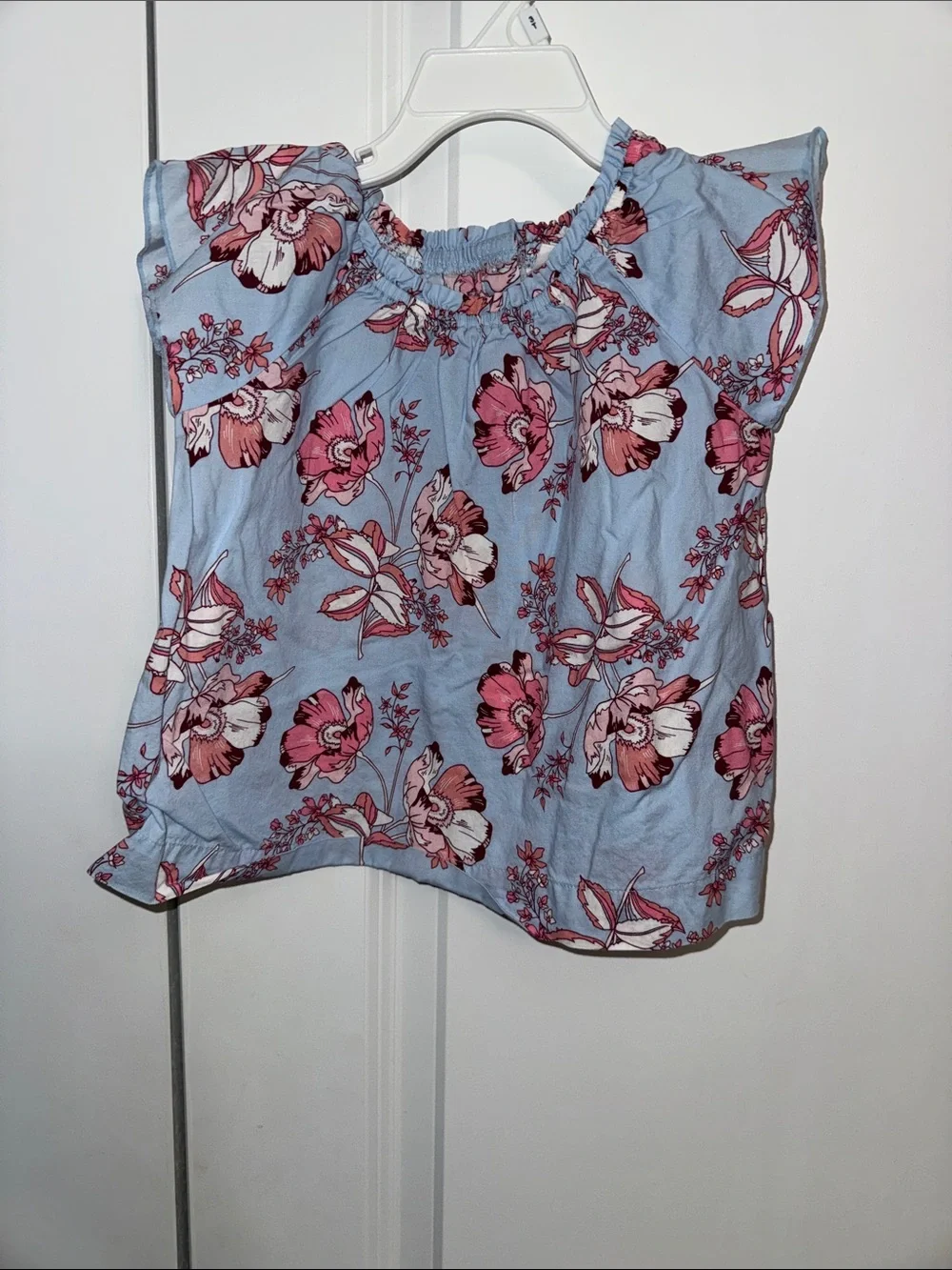 GAP Light Blue Top with Pink Floral Print